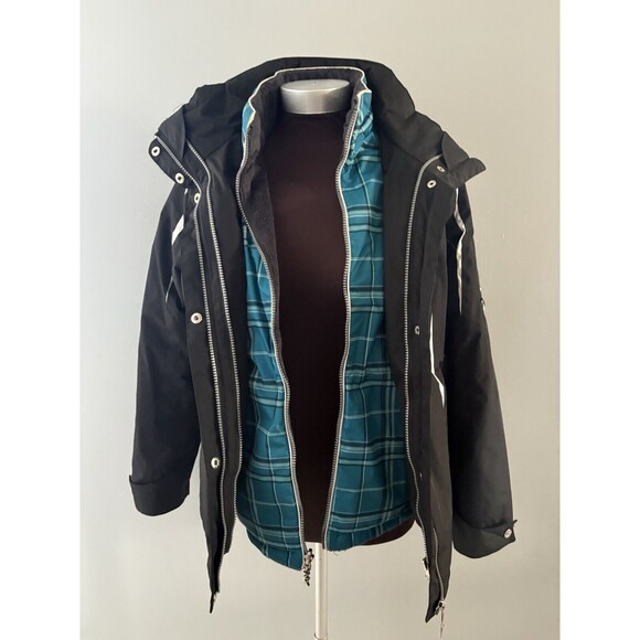 ZeroXposur Coat Womens Size Small Black Turquoise 3 In 1 Insulated Jacket - Picture 1 of 16